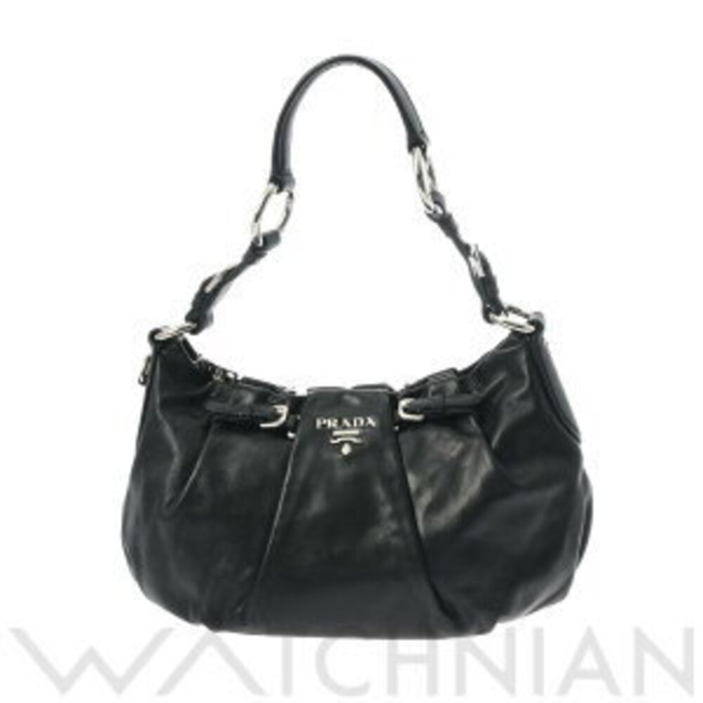 Prada Shoulder Bag Black Soft Calf Leather Shoulder Handbag